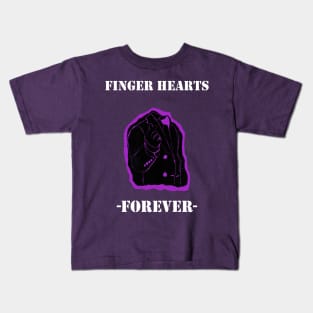 Finger Hearts Forever Purple Kids T-Shirt